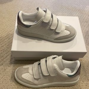 Isabel Marant Beth sneakers shoes white aqua new in box size 37 (6.5 women’s)